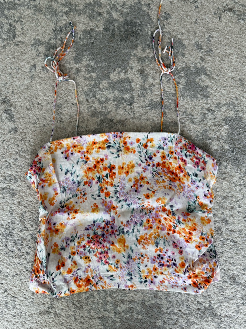 H&M Floral Crop Top with Tie Straps - Picture 8 of 8